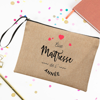 Dziękuję pani makijaż nauczyciel etui Merci Maîtresse nauczyciel worek do przechowywania kosmetyczka torebka woreczki z zamkiem prezent dla nauczycieli 4